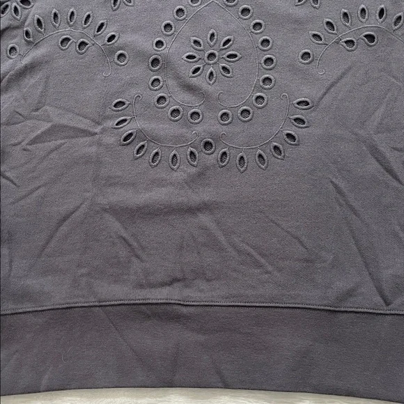 Rails Alice Eyelet Sweatshirt Soft Girl Coquette Cozy Pullover Women M Crew Neck - Picture 7 of 14